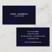 Navy Blue Brushed Metal Sheen Visitenkarte (Vorne/Hinten)