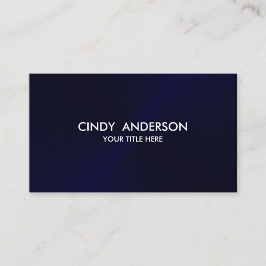 Navy Blue Brushed Metal Sheen Visitenkarte (Vorderseite)