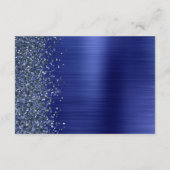 Navy Blue Brushed Metal Wedding Details  Begleitkarte (Rückseite)