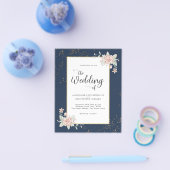 Navy Blue Budget Hochzeitsempfang Flyer (Einzeln)