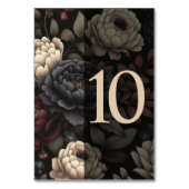 Navy Blue & Burgund Moody Floral Table 10 Tischnummer (Rückseite)