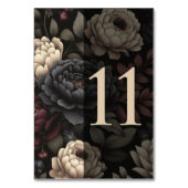 Navy Blue & Burgund Moody Floral Table 11 Tischnummer (Rückseite)