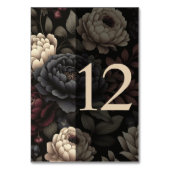 Navy Blue & Burgund Moody Floral Table 12 Tischnummer (Rückseite)