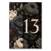 Navy Blue & Burgund Moody Floral Table 13 Tischnummer (Rückseite)