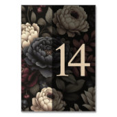 Navy Blue & Burgund Moody Floral Table 14 Tischnummer (Rückseite)