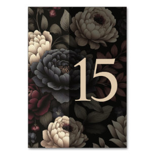 Navy Blue & Burgund Moody Floral Table 15 Tischnummer