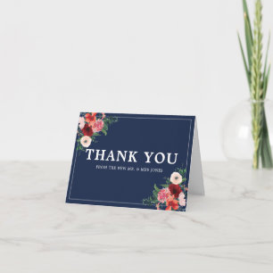 Navy Blue Burgundy Coral Floral Wedding Vielen Dan