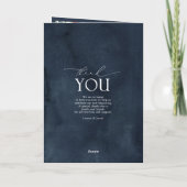 Navy Blue Burgundy Floral Watercolor Program Dankeskarte (Rückseite)