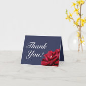 Navy Blue Burgundy Floral Wedding Vielen Dank Karte (Gelbe Blume)