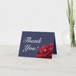 Navy Blue Burgundy Floral Wedding Vielen Dank Karte