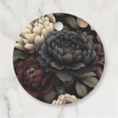 Navy Blue & Burgundy Moody Floral Geschenkanhänger (Rückseite)