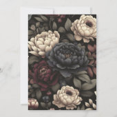 Navy Blue & Burgundy Moody Floral Save The Date (Rückseite)