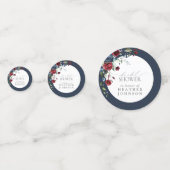 Navy Blue Burgundy Watercolor Brautparty Konfetti (Vorderseiten)