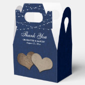 Navy Blue Burlap Heart Wedding Vielen Dank Geschenkschachtel (Geöffnet)