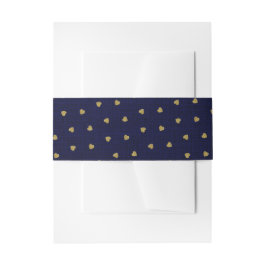 Navy Blue Burlap Niedlich Gold Herz Rustikales Bau Einladungsbanderole