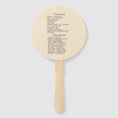 Navy Blue Burnt Orange Champagne Wedding Program Fächer (Rückseite)