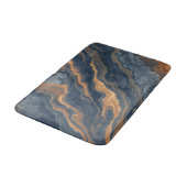 Navy Blue Burnt Orange Dusty Blue Badematte (Schrägansicht)