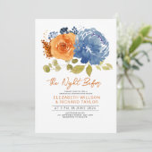 Navy Blue Burnt Orange Probe Dinner Einladung (Stehend Vorderseite)