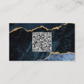 Navy Blue Business Card mit Ihrem QR Code Visitenkarte (Rückseite)