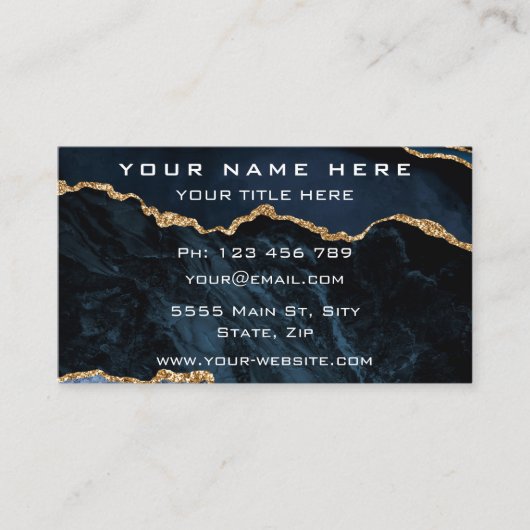 Navy Blue Business Card mit Ihrem QR Code Visitenkarte (Vorderseite)