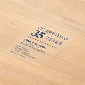 Navy Blue Business Jubiläum Acryleinladungen (Ablage )