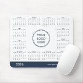 Navy Blue Business Logo 2026 Kalender Mousepad (Mit Mouse)