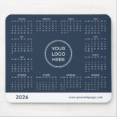 Navy Blue Business Logo 2026 Kalendermousepad Mousepad (Vorne)