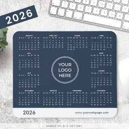Navy Blue Business Logo 2026 Kalendermousepad Mousepad