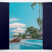 Navy Blue Business Logo | Benutzerdefiniertes gekl Dreifach Gefaltete Karte (Innenseite Mitte)