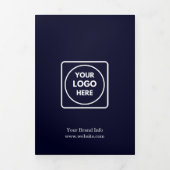 Navy Blue Business Logo | Benutzerdefiniertes gekl Dreifach Gefaltete Karte (Cover)