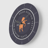 Navy Blue Business Logo Custom Große Wanduhr (Winkel)