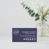 Navy Blue Business Logo Loyalty Card Treuekarte (Stehend Vorderseite)