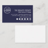 Navy Blue Business Logo Loyalty Card Treuekarte (Vorne/Hinten)