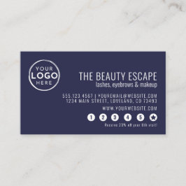 Navy Blue Business Logo Loyalty Card Treuekarte