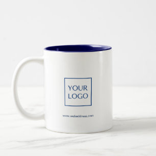 Navy Blue Business Logo rechteckige Kaffee-Tasse Zweifarbige Tasse