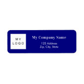 Navy Blue Business Logo Rücksendeadresse (Vorne)