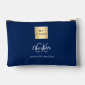 Navy Blue Business Logo Zubehörtasche (Rückseite)
