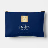Navy Blue Business Logo Zubehörtasche (Vorderseite)