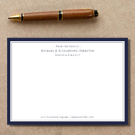 Navy Blue Business Monogram vom Schreibtisch des Mitteilungskarte