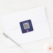 Navy-Blue-Business-Name qr-Code Quadratischer Aufkleber (Umschlag)
