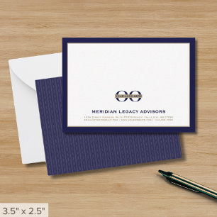 Navy Blue Business Note Card mit Logo Mitteilungskarte