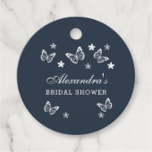 Navy Blue Butterfly Brautparty Vielen Dank Geschenkanhänger (Vorderseite)