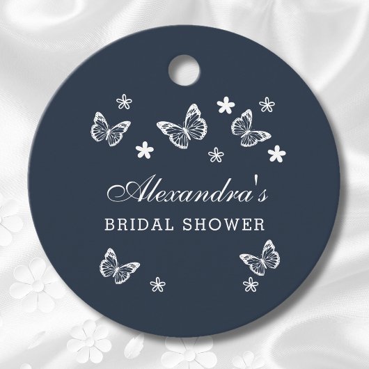 Navy Blue Butterfly Brautparty Vielen Dank Geschenkanhänger