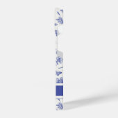 Navy Blue Butterfly Toile iPhone 14 Fall Hülle (Linke Seite)