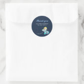 Navy Blue Butterfly Wedding Danke Sticker (Tasche)