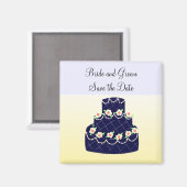 Navy Blue Cake Save the Date Magnet (Vorderseite/Rückseite)