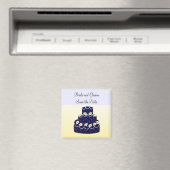 Navy Blue Cake Save the Date Magnet (In Situ (Geschirrspüler))