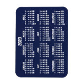 Navy Blue Calendar 2023 Kleine flexible Magnete (Vertikal)