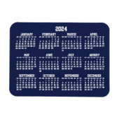 Navy Blue Calendar 2024 Kleine flexible Magnete (Horizontal)