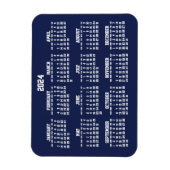 Navy Blue Calendar 2024 Kleine flexible Magnete (Vertikal)